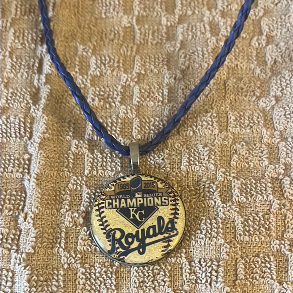 Blue KC Royals Championship Necklace
